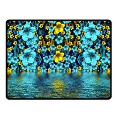 Flower Island And A Horizon Fleece Blanket (small) by pepitasart