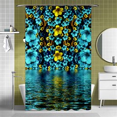 Flower Island And A Horizon Shower Curtain 48  X 72  (small)  by pepitasart