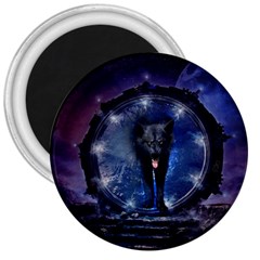 Awesome Wolf In The Gate 3  Magnets by FantasyWorld7