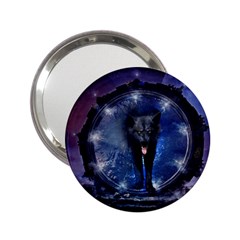 Awesome Wolf In The Gate 2 25  Handbag Mirrors by FantasyWorld7