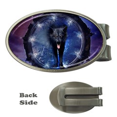 Awesome Wolf In The Gate Money Clips (oval)  by FantasyWorld7