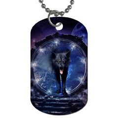 Awesome Wolf In The Gate Dog Tag (one Side) by FantasyWorld7