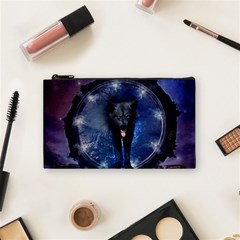 Awesome Wolf In The Gate Cosmetic Bag (small) by FantasyWorld7