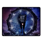 Awesome Wolf In The Gate Fleece Blanket (Small) 50 x40  Blanket Front