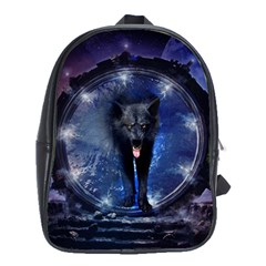 Awesome Wolf In The Gate School Bag (xl) by FantasyWorld7