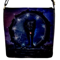 Awesome Wolf In The Gate Flap Closure Messenger Bag (s) by FantasyWorld7