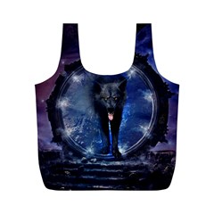 Awesome Wolf In The Gate Full Print Recycle Bag (m)