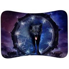 Awesome Wolf In The Gate Velour Seat Head Rest Cushion by FantasyWorld7