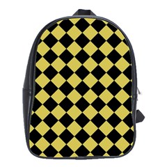 Block Fiesta Black And Ceylon Yellow School Bag (large) by FashionBoulevard