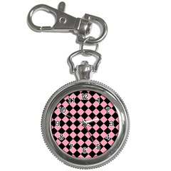 Block Fiesta Black And Flamingo Pink Key Chain Watches by FashionBoulevard