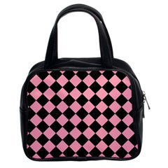 Block Fiesta Black And Flamingo Pink Classic Handbag (two Sides)