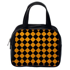 Block Fiesta Black And Honey Orange Classic Handbag (one Side) by FashionBoulevard