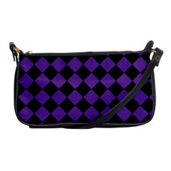 Block Fiesta Black And Imperial Purple Shoulder Clutch Bag by FashionBoulevard