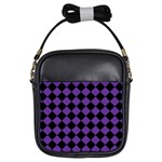 Block Fiesta Black And Imperial Purple Girls Sling Bag Front