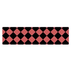 Block Fiesta Black And Indian Red Satin Scarf (Oblong)