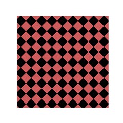 Block Fiesta Black And Indian Red Small Satin Scarf (Square)