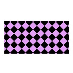 Block Fiesta Black And Lavender Purple Satin Wrap by FashionBoulevard