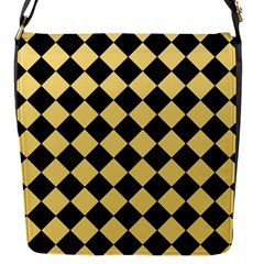 Block Fiesta Black And Mellow Yellow Flap Closure Messenger Bag (s) by FashionBoulevard