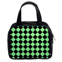 Block Fiesta Black And Mint Green Classic Handbag (two Sides)