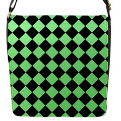 Block Fiesta Black And Mint Green Flap Closure Messenger Bag (s)