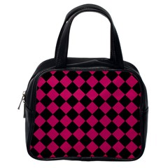 Block Fiesta Black And Peacock Pink Classic Handbag (one Side) by FashionBoulevard