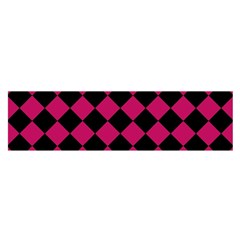 Block Fiesta Black And Peacock Pink Satin Scarf (oblong) by FashionBoulevard