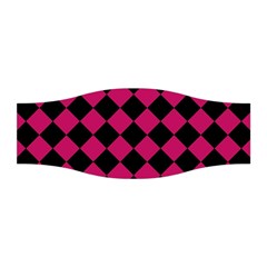 Block Fiesta Black And Peacock Pink Stretchable Headband by FashionBoulevard