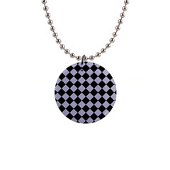 Block Fiesta Black And Silver Grey 1  Button Necklace by FashionBoulevard