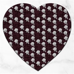 White Rose In Maroon Jigsaw Puzzle (heart) by snowwhitegirl