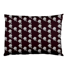 White Rose In Maroon Pillow Case by snowwhitegirl