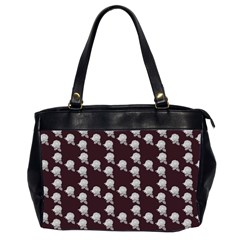 White Rose In Maroon Oversize Office Handbag (2 Sides) by snowwhitegirl