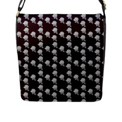 White Rose In Maroon Flap Closure Messenger Bag (l) by snowwhitegirl