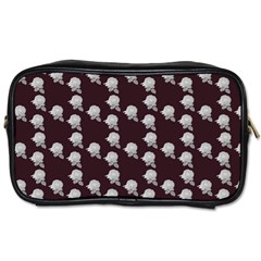 White Rose In Maroon Toiletries Bag (two Sides) by snowwhitegirl