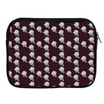 White Rose In Maroon Apple iPad 2/3/4 Zipper Cases Front