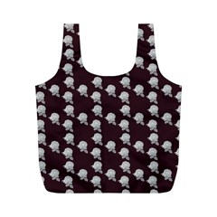 White Rose In Maroon Full Print Recycle Bag (m) by snowwhitegirl