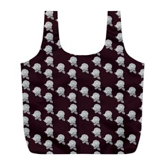 White Rose In Maroon Full Print Recycle Bag (l) by snowwhitegirl