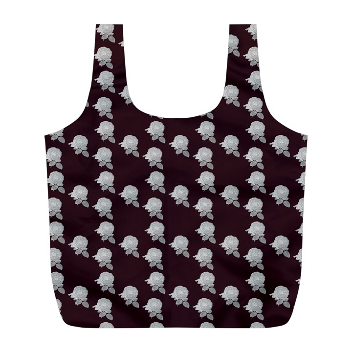 White Rose In Maroon Full Print Recycle Bag (L)