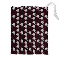 White Rose In Maroon Drawstring Pouch (4xl)