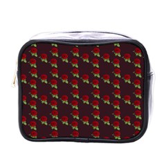 Rose Maroon Mini Toiletries Bag (one Side) by snowwhitegirl