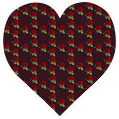 Rose Maroon Wooden Puzzle Heart by snowwhitegirl