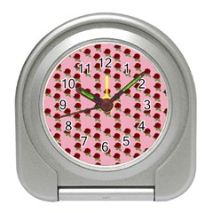 Rose In Pink Travel Alarm Clock by snowwhitegirl