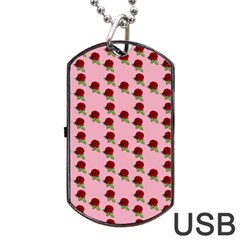 Rose In Pink Dog Tag Usb Flash (two Sides) by snowwhitegirl