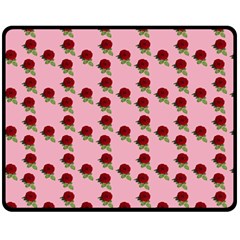 Rose In Pink Double Sided Fleece Blanket (medium)  by snowwhitegirl