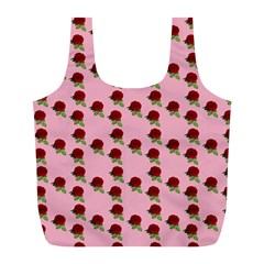 Rose In Pink Full Print Recycle Bag (l) by snowwhitegirl