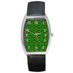 Rose In Green Barrel Style Metal Watch by snowwhitegirl