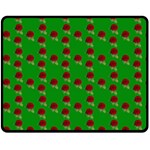 Rose In Green Double Sided Fleece Blanket (Medium)  58.8 x47.4  Blanket Front