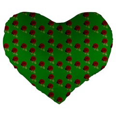 Rose In Green Large 19  Premium Flano Heart Shape Cushions by snowwhitegirl