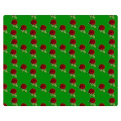 Rose In Green Double Sided Flano Blanket (medium)  by snowwhitegirl