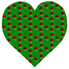 Rose In Green Wooden Puzzle Heart by snowwhitegirl