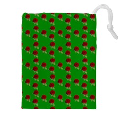 Rose In Green Drawstring Pouch (4xl)